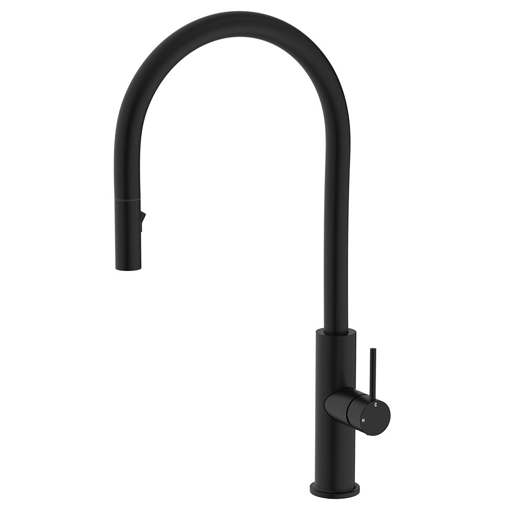 Fienza Kaya Pull-Out Sink Mixer, Matte Black