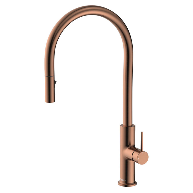 Fienza Kaya Pull-Out Sink Mixer, Brushed Copper