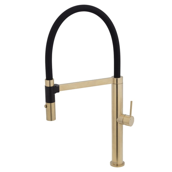 Fienza Kaya Pull Down Sink Mixer Urban Brass Gold