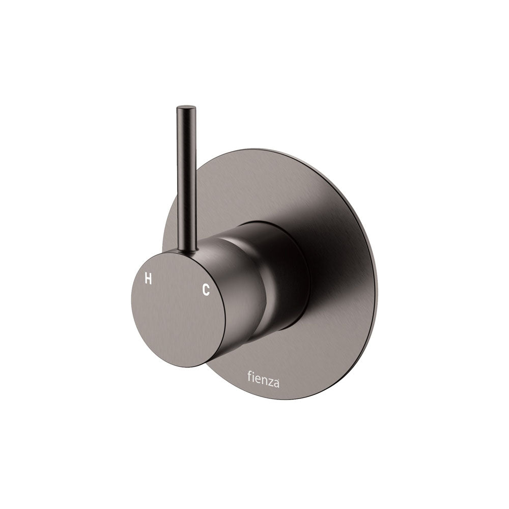 Kaya Up Wall Mixer, Gun Metal, Large Round Plate