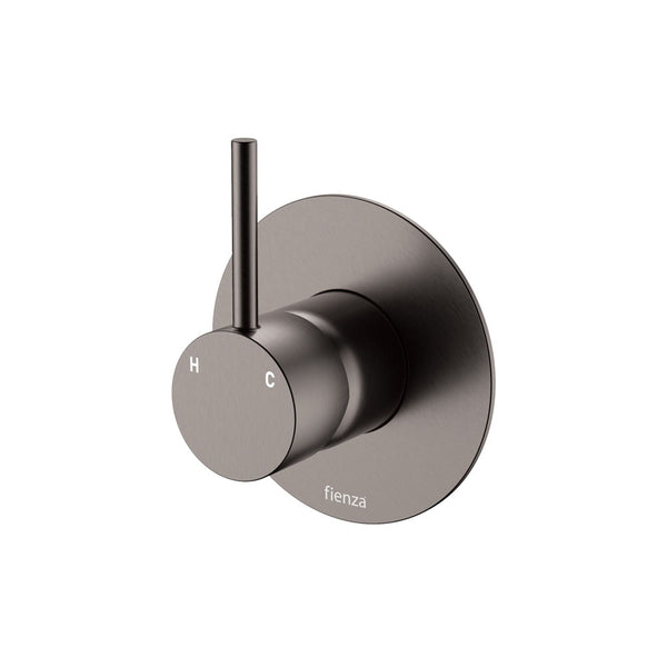 Kaya Up Wall Mixer, Gun Metal, Large Round Plate