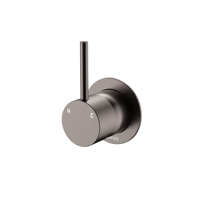 Kaya Up Wall Mixer, Gun Metal, Small Round Plate
