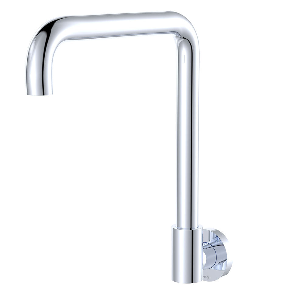Fienza Kaya Squareline Wall Swivel Outlet Set, Chrome