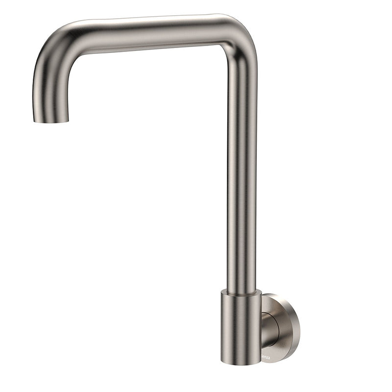 Fienza Kaya Squareline Wall Swivel Outlet Set, Brushed Nickel
