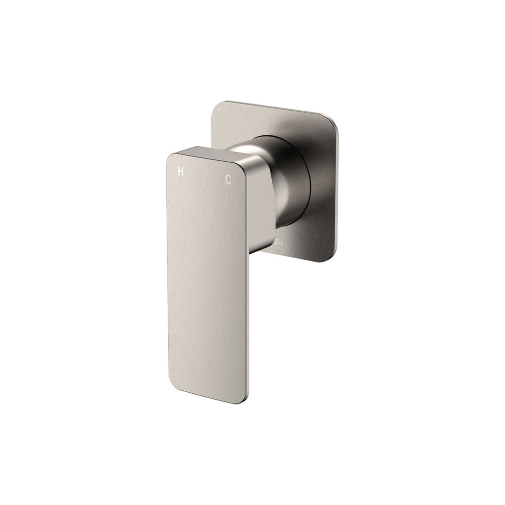 Fienza Tono Wall Mixer Small Square Plate Brushed Nickel
