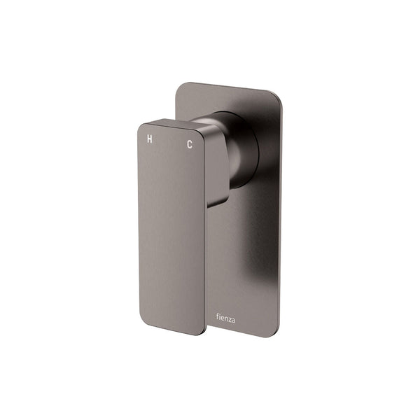 Fienza Tono Wall Mixer Large Square Plate Gun Metal
