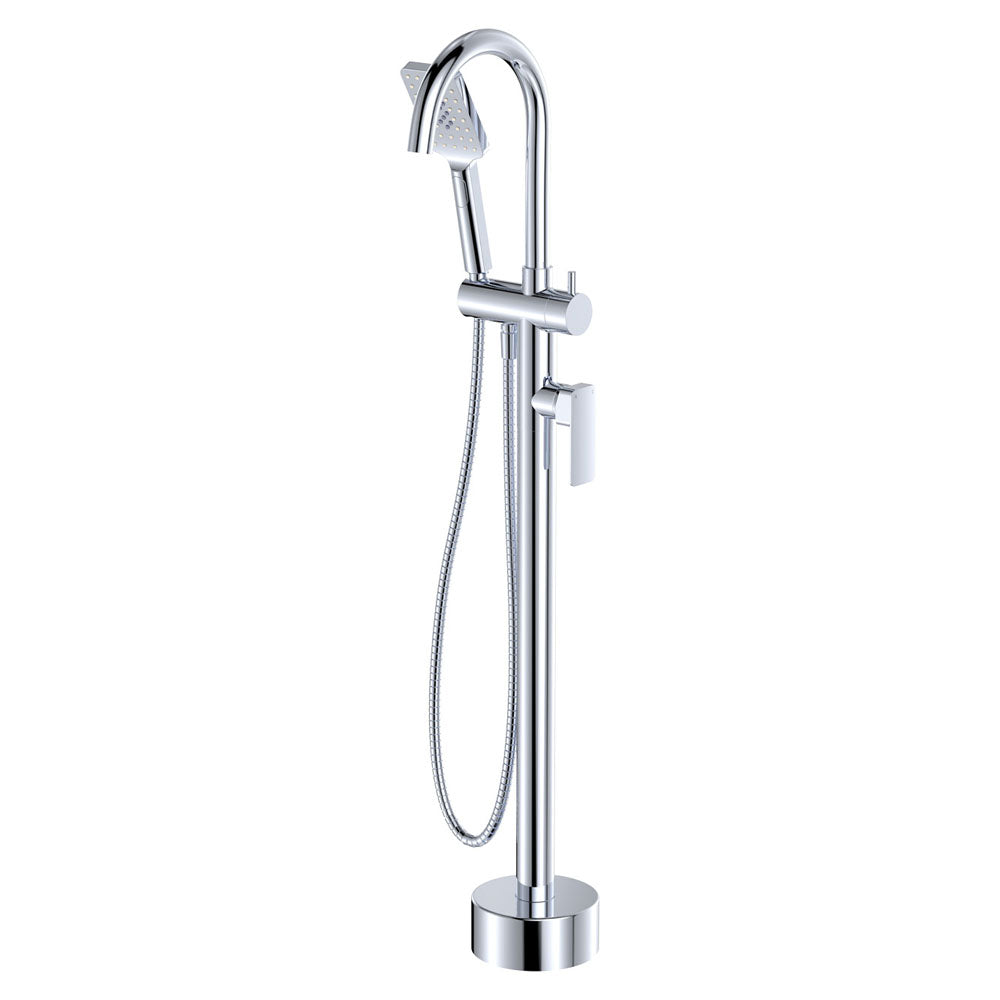 Fienza Tono Floor Mounted Bath Mixer With Hand Shower Chrome