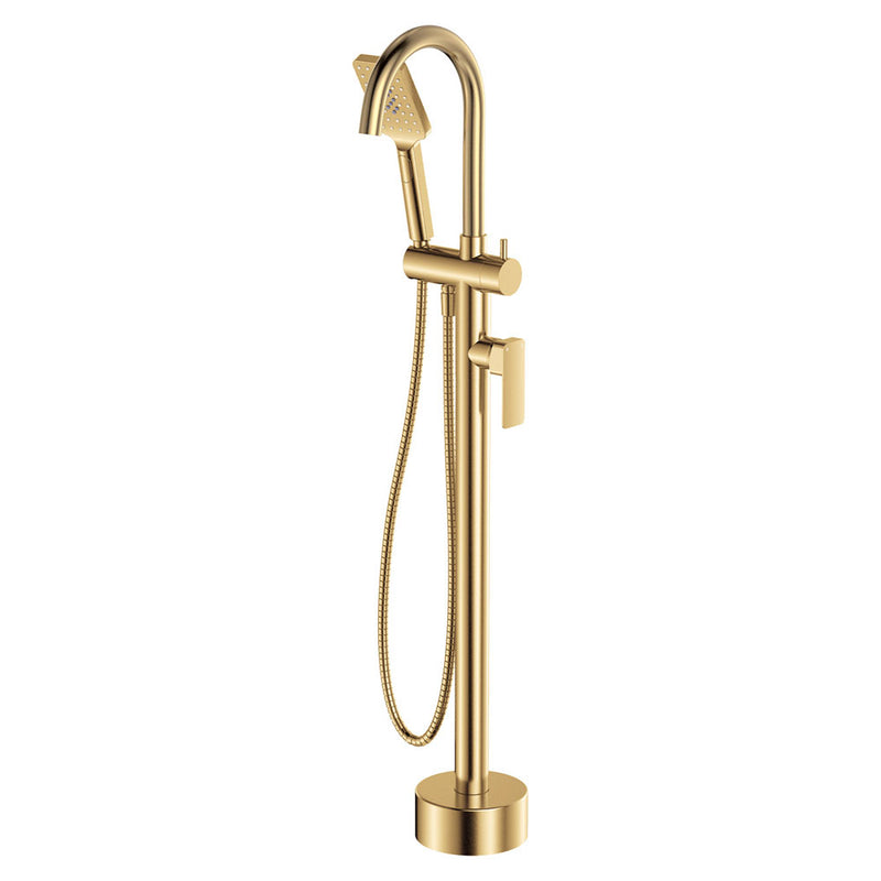 Fienza Tono Floor Mounted Bath Mixer With Hand Shower Urban Brass