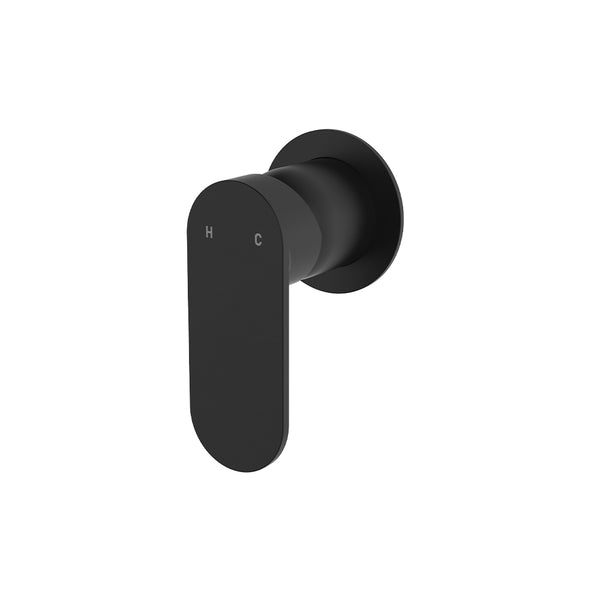 Fienza Empire Slim Wall Mixer, Round Plate Matte Black