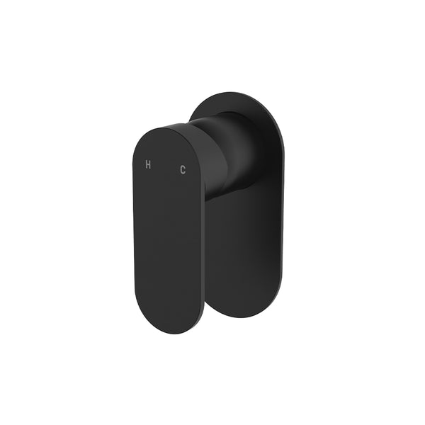 Fienza Empire Slim Wall Mixer, Oval Plate Matte Black