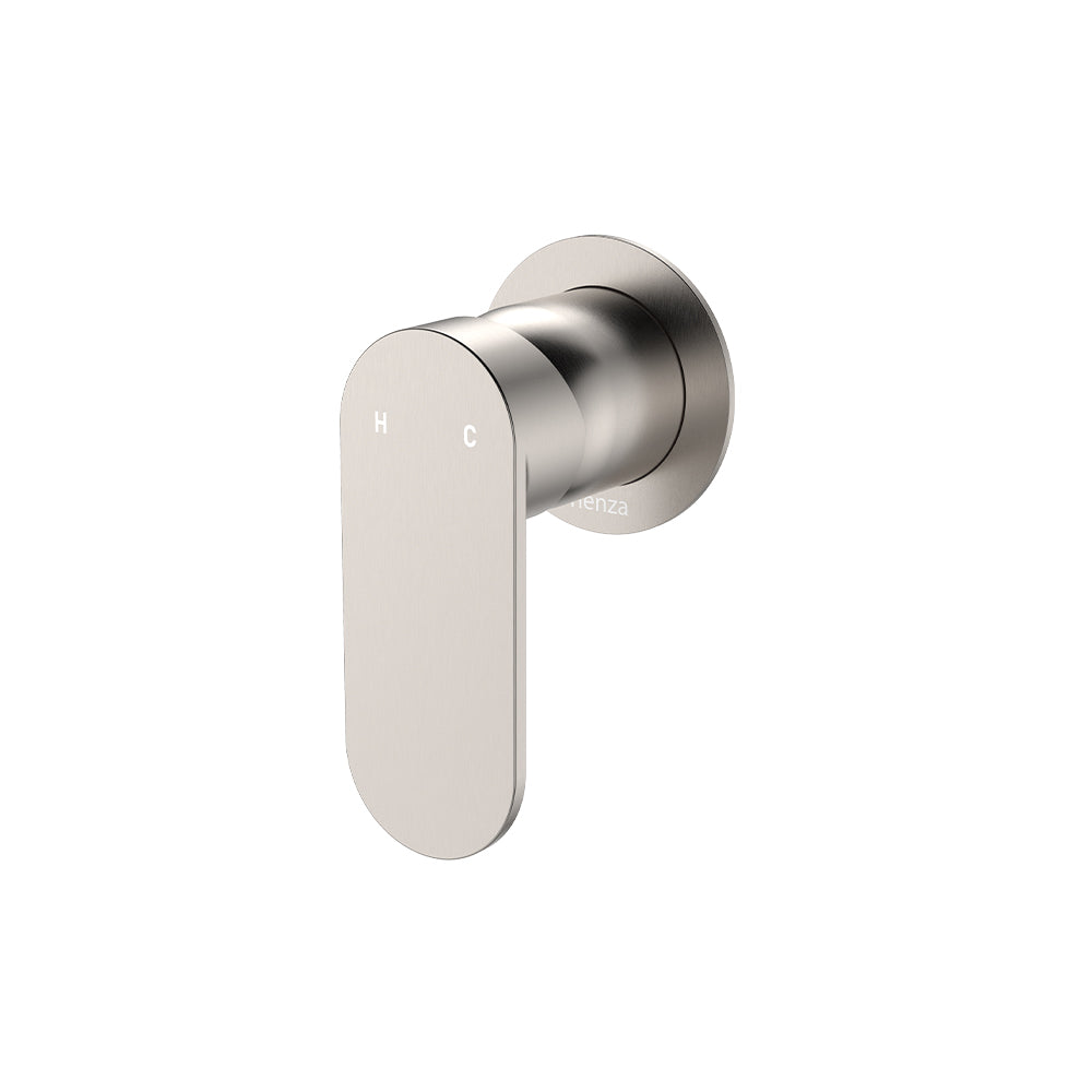 Fienza Empire Slim Wall Mixer, Round Plate Brushed Nickel