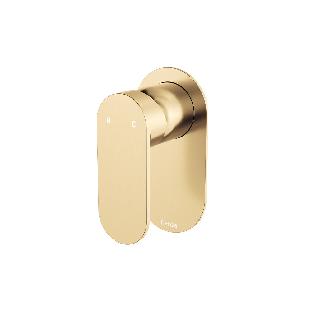 Fienza Empire Slim Wall Mixer, Oval Plate Urban Brass