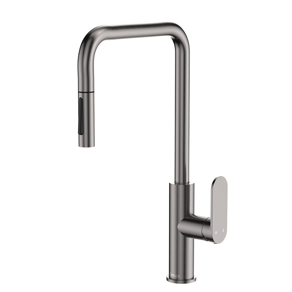 Fienza Empire Slim Pull-Out Sink Mixer Gun Metal