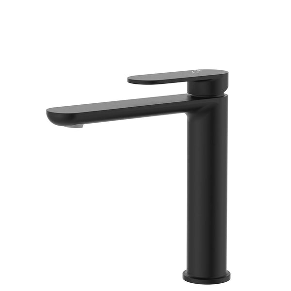 Fienza Empire Slim Cold Start Medium Basin Mixer - Matte Black