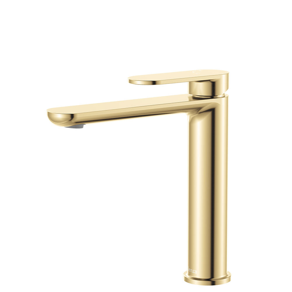 Fienza Empire Slim Cold Start Medium Basin Mixer Urban Brass