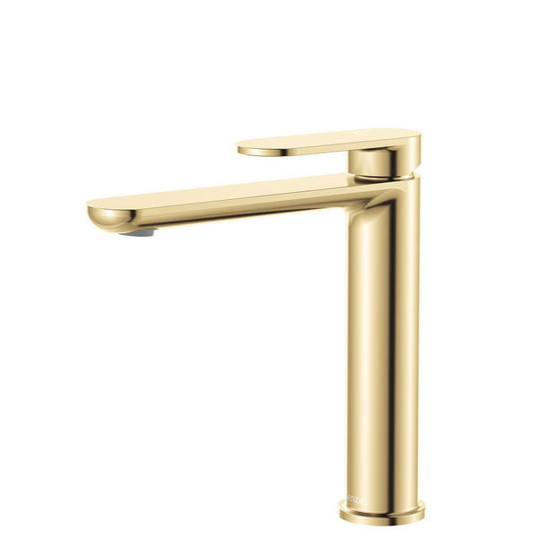 Fienza Empire Slim Cold Start Medium Basin Mixer Urban Brass