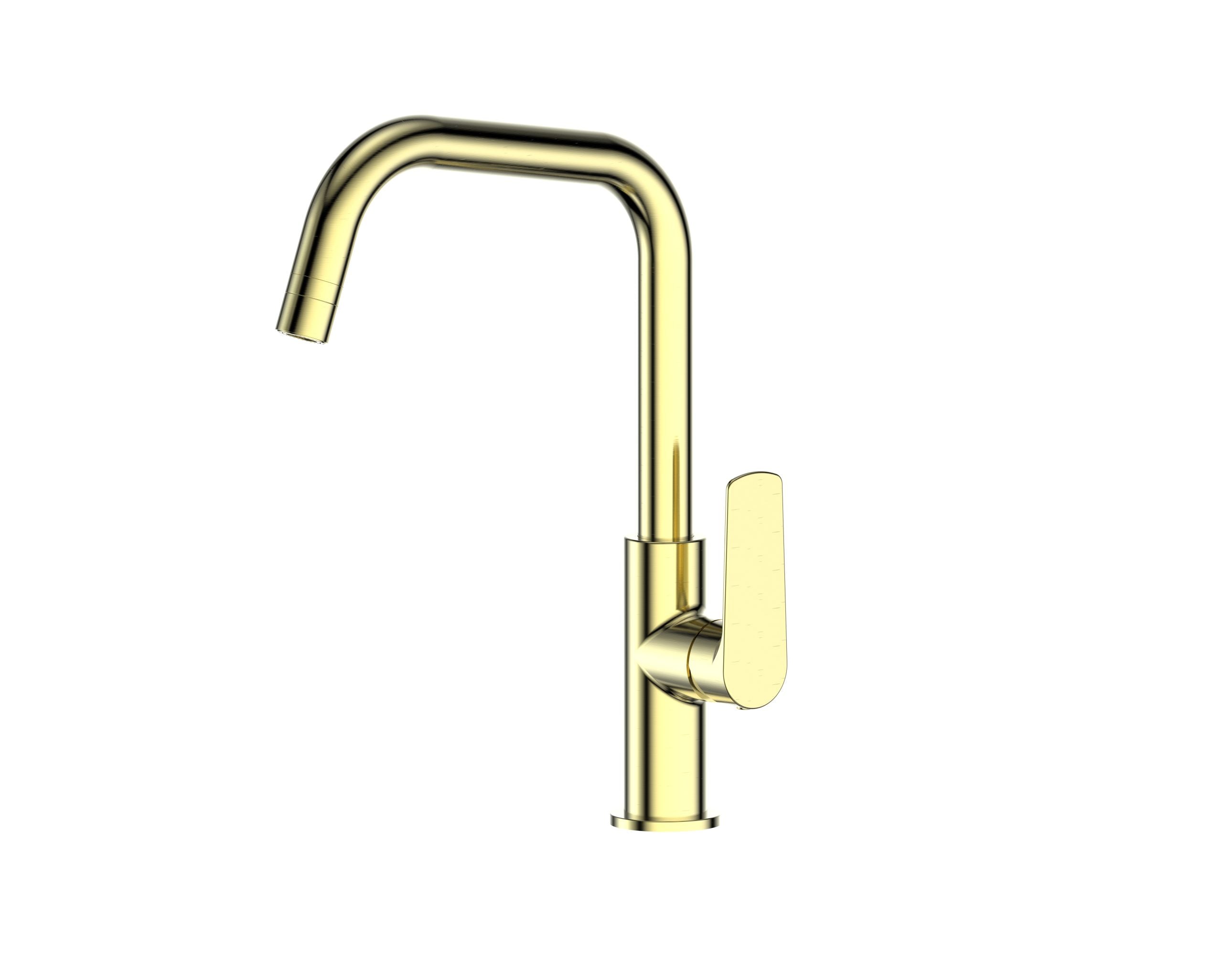 Greens Novi Gooseneck Sink Mixer w/Smart Aerator Brushed Brass