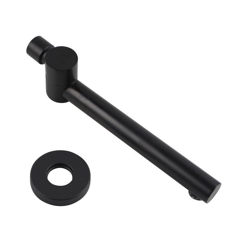 Euro Round Nero Black Bathtub/Basin Swivel Wall Spout