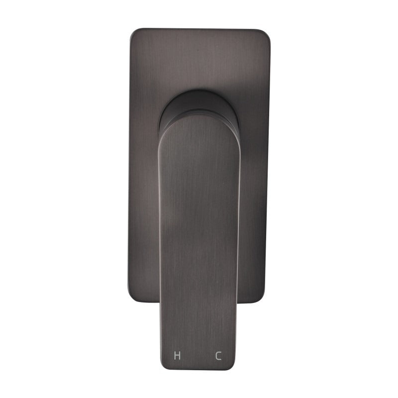 Rumia Brushed Gunmetal Grey Shower Wall Mixer