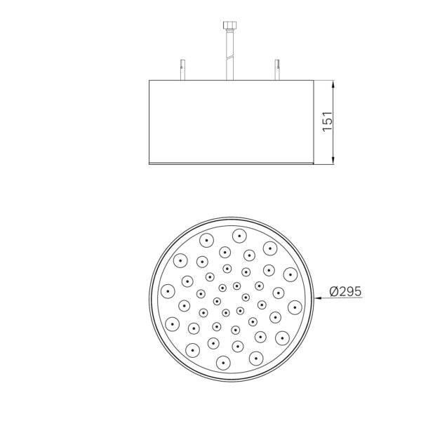 Nero Serenity Ceiling Shower Head Matte Black