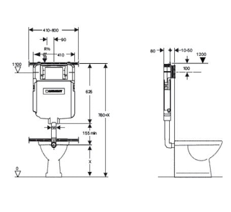 Geberit Sigma 8 Concealed Cistern Wall Faced
