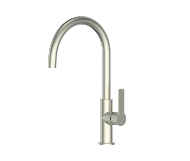 Greens Astro II Gooseneck Sink Mixer Brushed Nickel