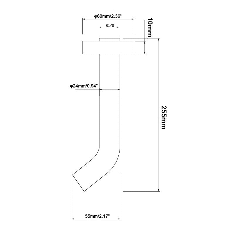 Euro Round Chrome Bathtub/Basin Wall Spout