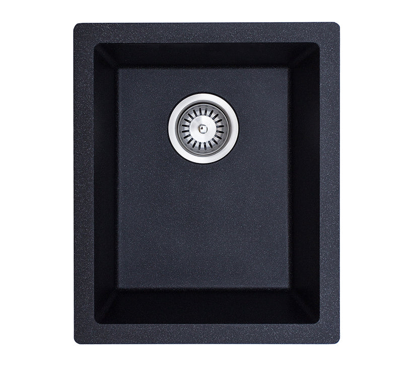 Modern National 380*460*194mm Como Single bowl Granite sink Black Graphite finish With Overflow