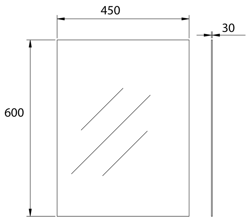 BIANCA 45cm Pencil-edge Plain Mirror
