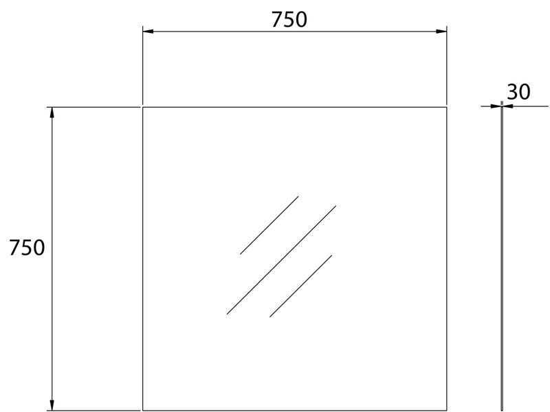 BIANCA 75cm Pencil-edge Plain Mirror