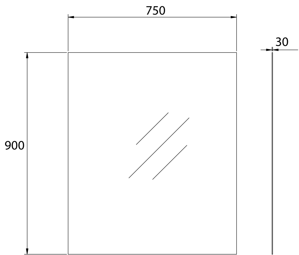 BIANCA 90cm Pencil-edge Plain Mirror