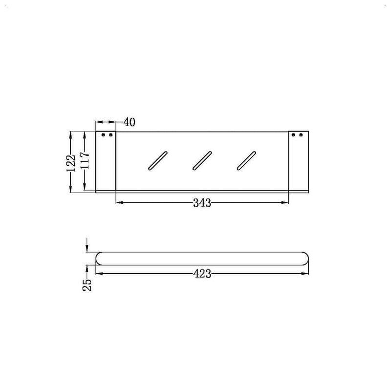 Nero Bianca Shelf Brushed Nickel