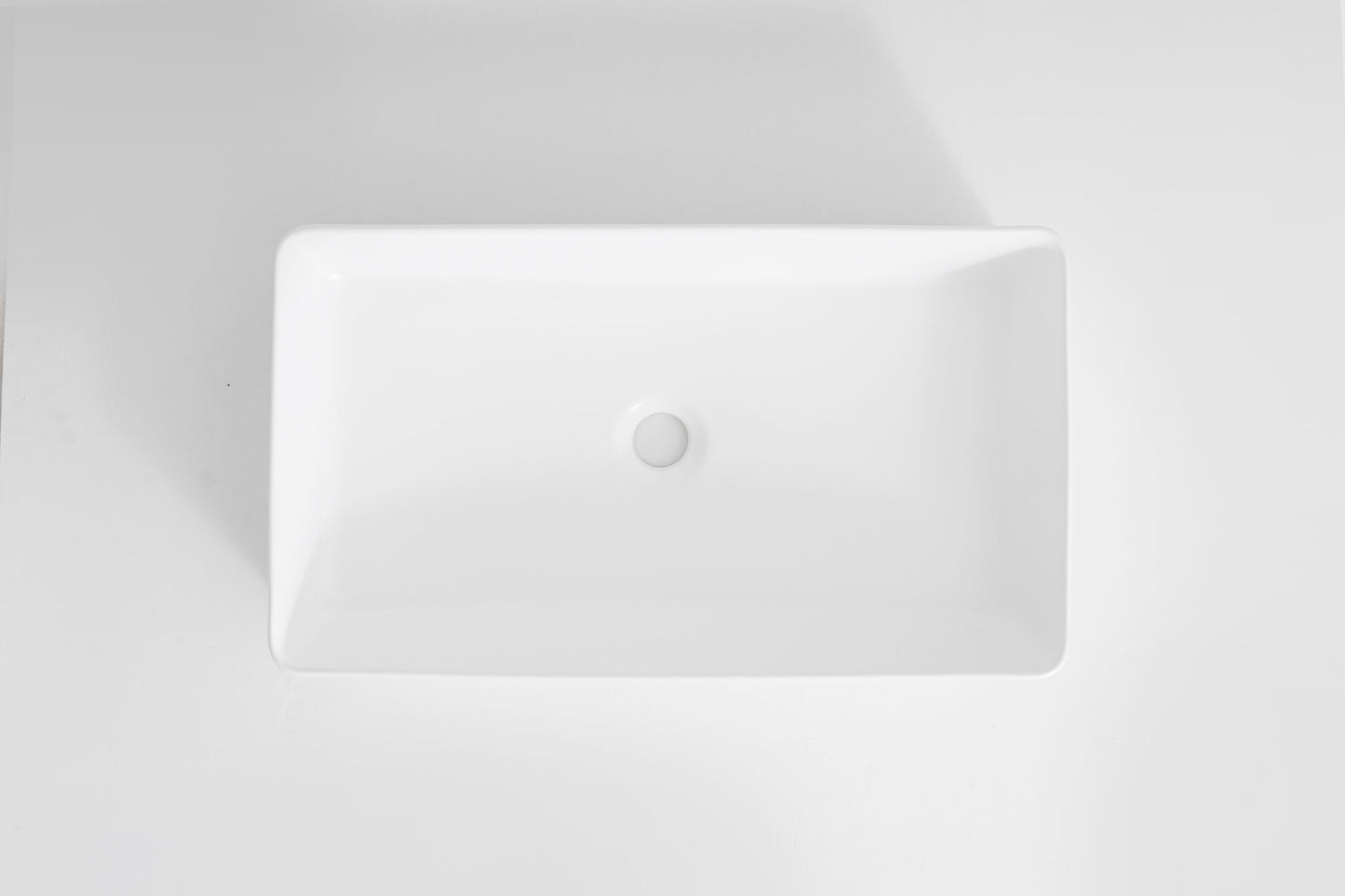 Ovia Fluted Rectangle Gloss White Ceramic Basin