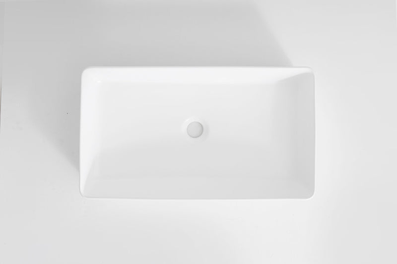 Ovia Fluted Rectangle Matte White Ceramic Basin