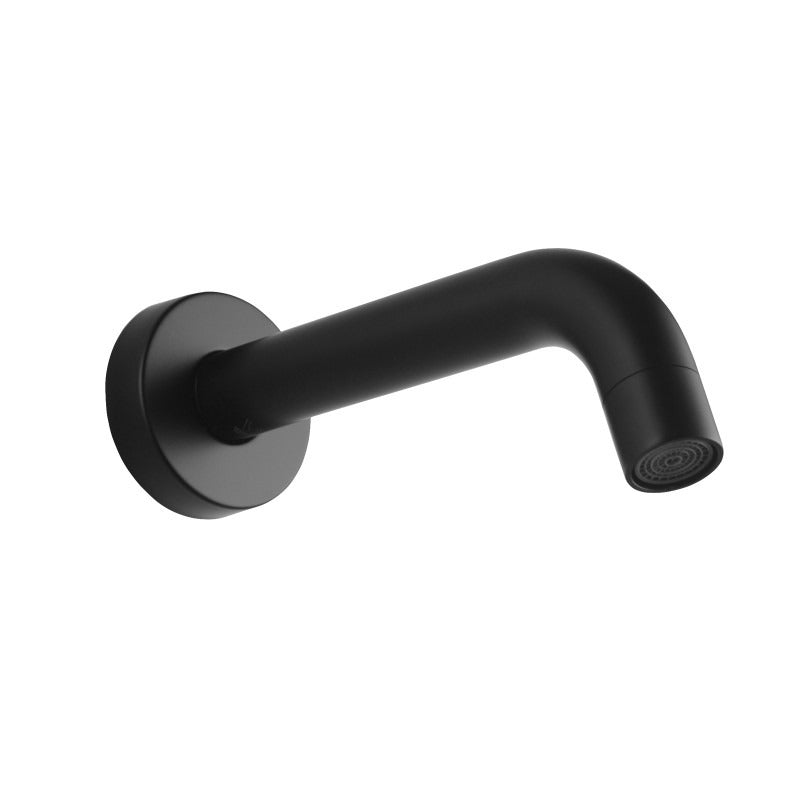 Euro Round Matt Black Bathtub/Basin Wall Spout