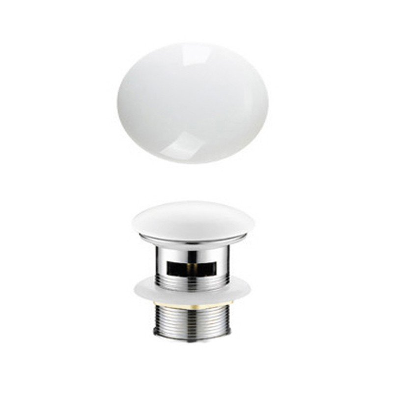 Poseidon Ceramic Pop Up Waste 32mm With Overflow Gloss White