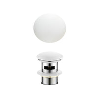 Poseidon Matte White Ceramic Pop-Up Waste 32mm with Overflow