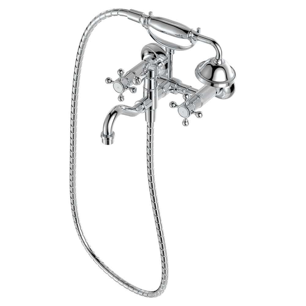 Fienza Lillian Exposed Bath Tap Set with Hand Shower, Chrome