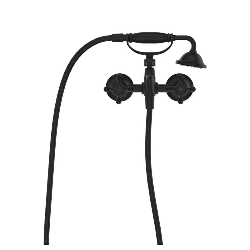 Fienza Lillian Exposed Bath Tap Set with Hand Shower, Matte Black