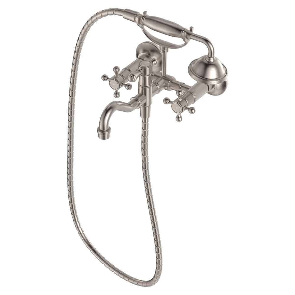 Fienza Lillian Exposed Bath Tap Set with Hand Shower, Brushed Nickel