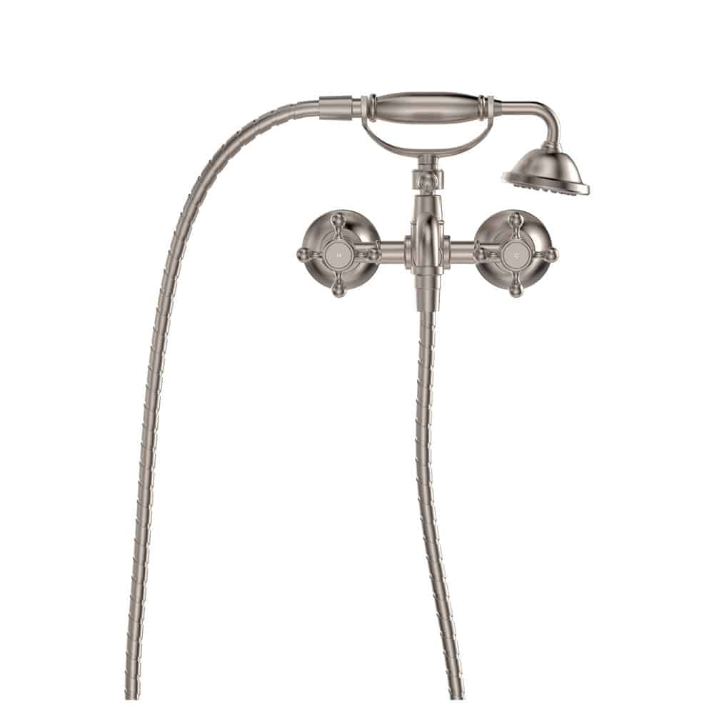 Fienza Lillian Exposed Bath Tap Set with Hand Shower, Brushed Nickel