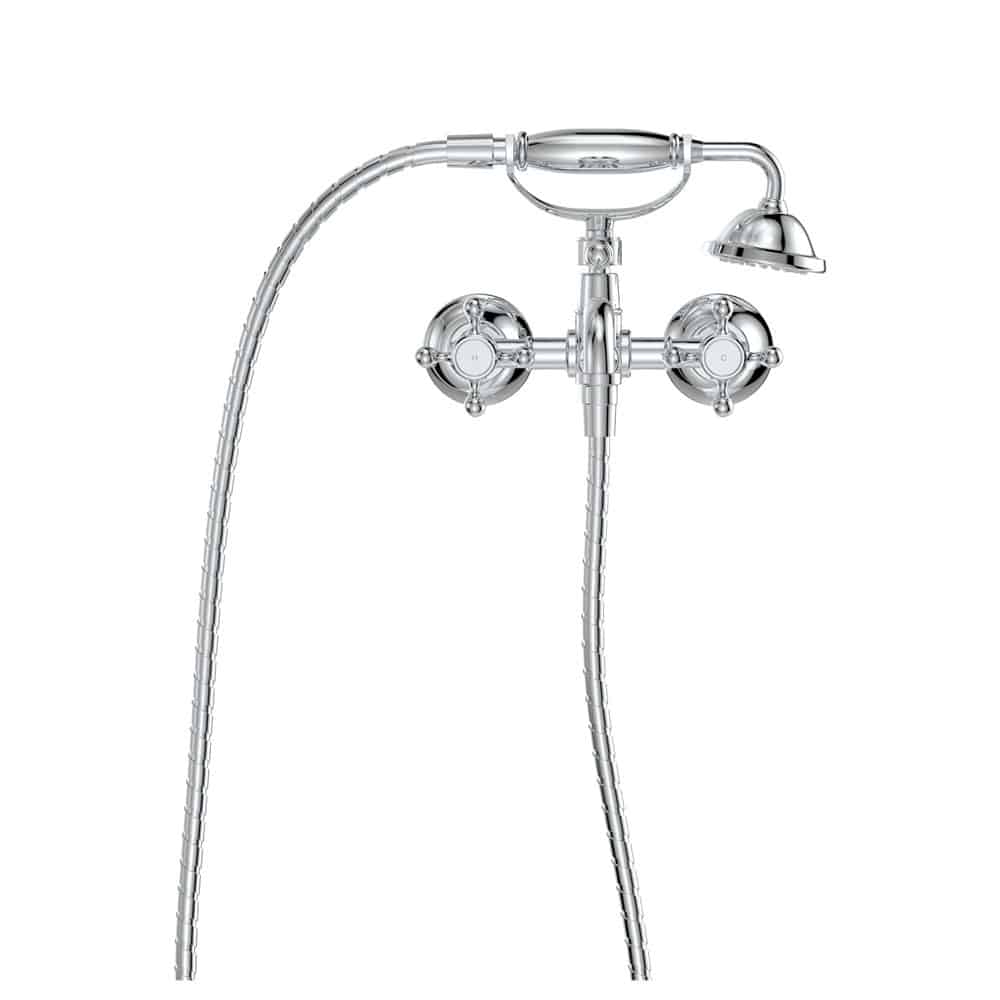 Fienza Lillian Exposed Bath Tap Set with Hand Shower, Chrome