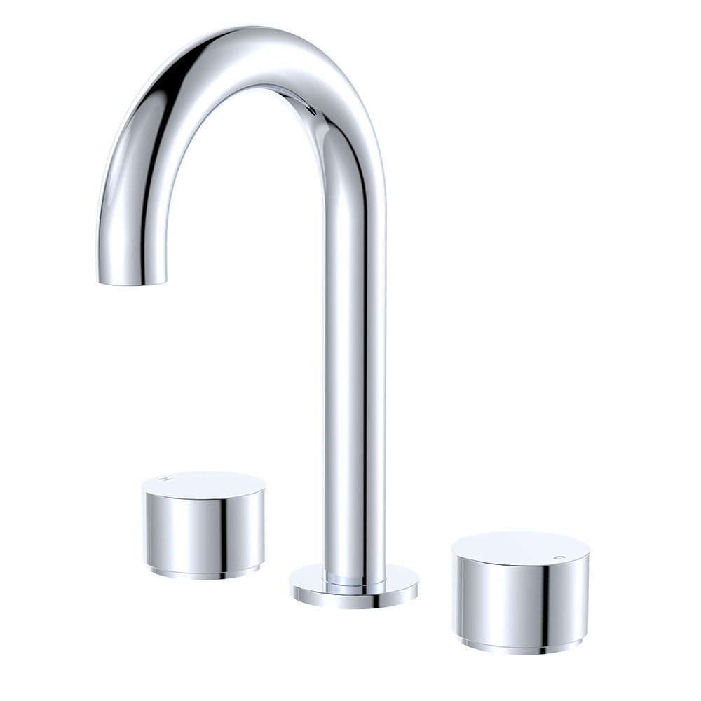 Fienza Kaya 137mm Round 3 Piece Hob Tap Set - Round Handles - Chrome