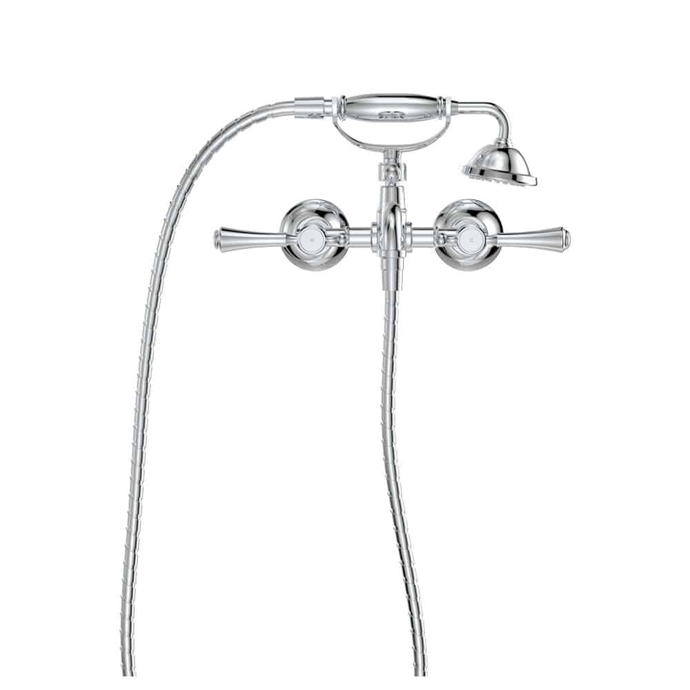 Fienza Lillian Lever Exposed Bath Tap Set with Hand Shower, Chrome