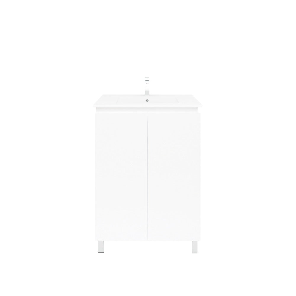 Bianca 600mm Square Vanity on Legs with Ceramic Basin