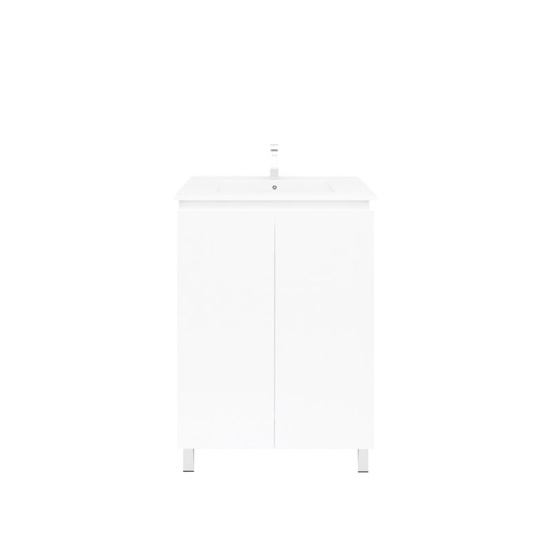 Bianca 600mm Square Vanity on Legs with Ceramic Basin