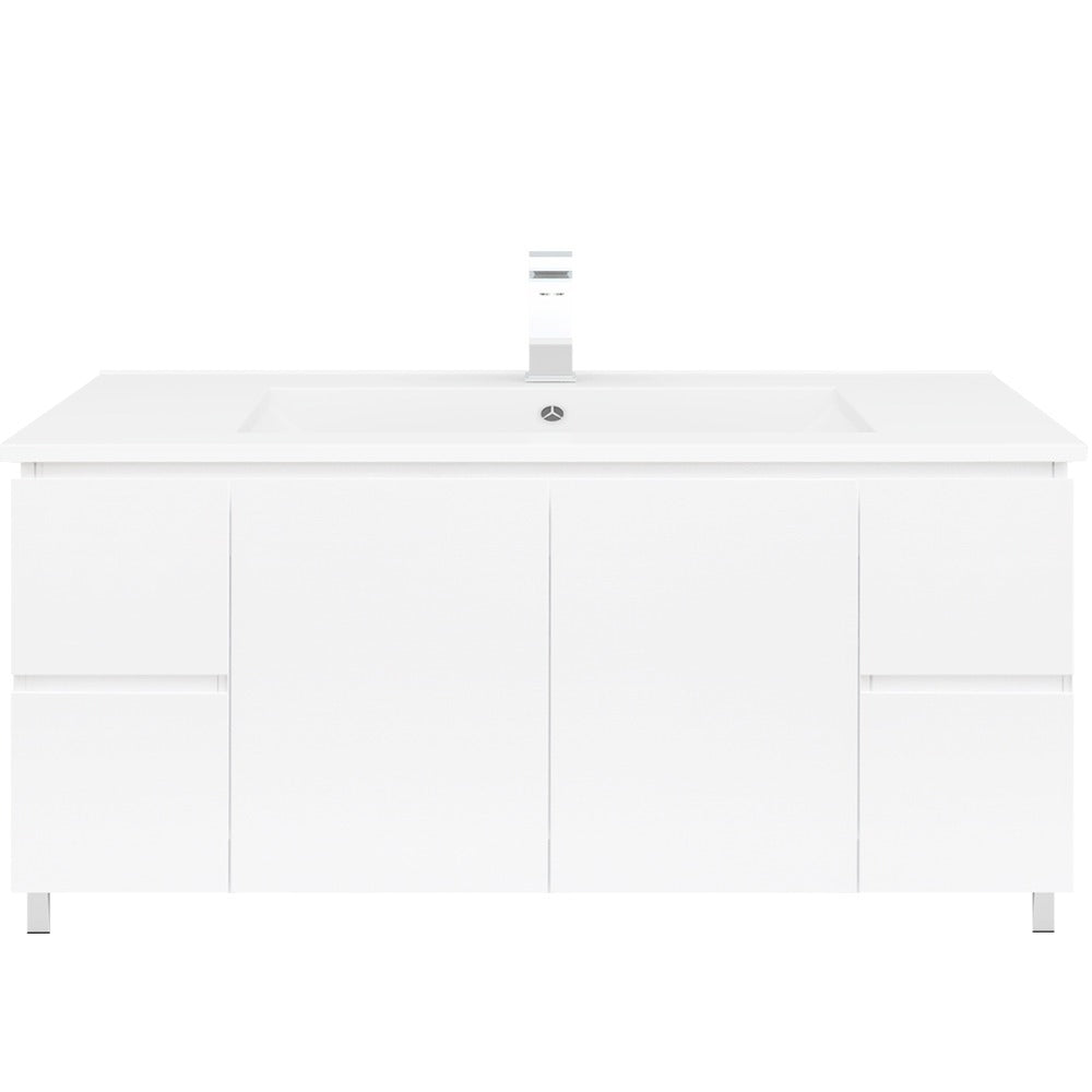 Bianca 1500mm Square Vanity on Legs with Ceramic Basin