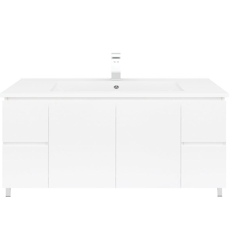 Bianca 1500mm Square Vanity on Legs with Ceramic Basin