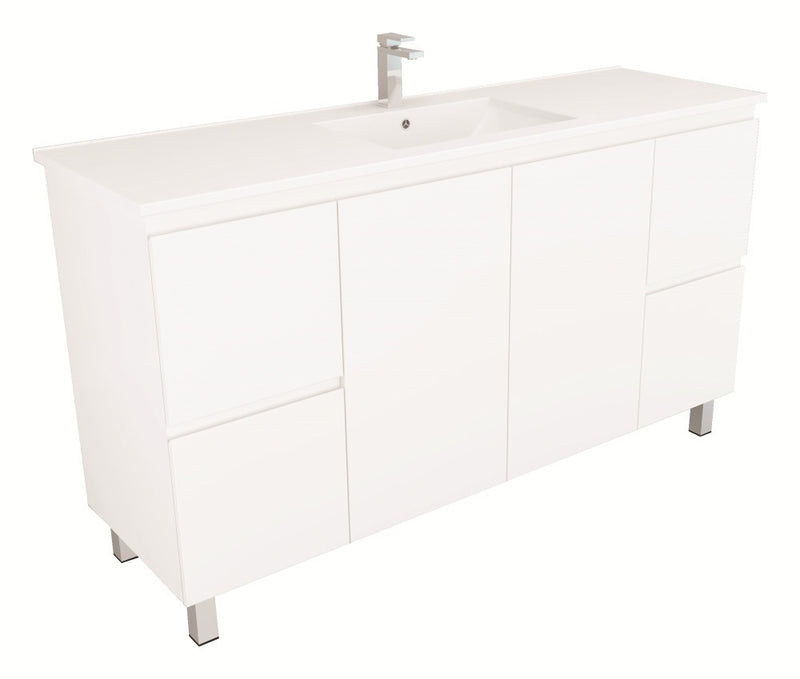 Bianca 1500mm Square Vanity on Legs with Ceramic Basin