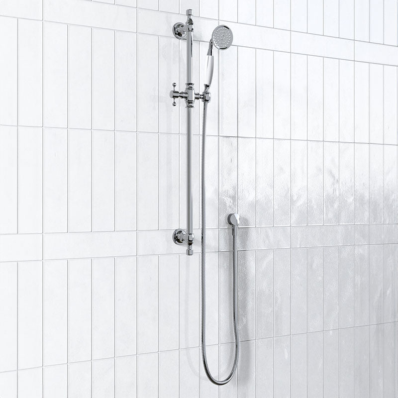 Modern National Bordeaux Traditional Chrome Hand Shower on Rail Set